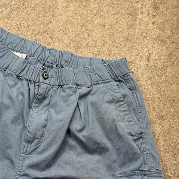 Tommy Cargo Shorts Men L Blue Elastic Patio Drawstring Relax Twill 8" - Picture 3 of 16